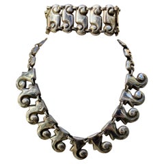 MATL Matilde Poulat Mexican Halskette Armband Suite Sterling Silber Rare