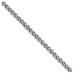 Vintage Unisex 14kt White Gold 18 in Hollow Wheat Chain, Italian, 11 Gm