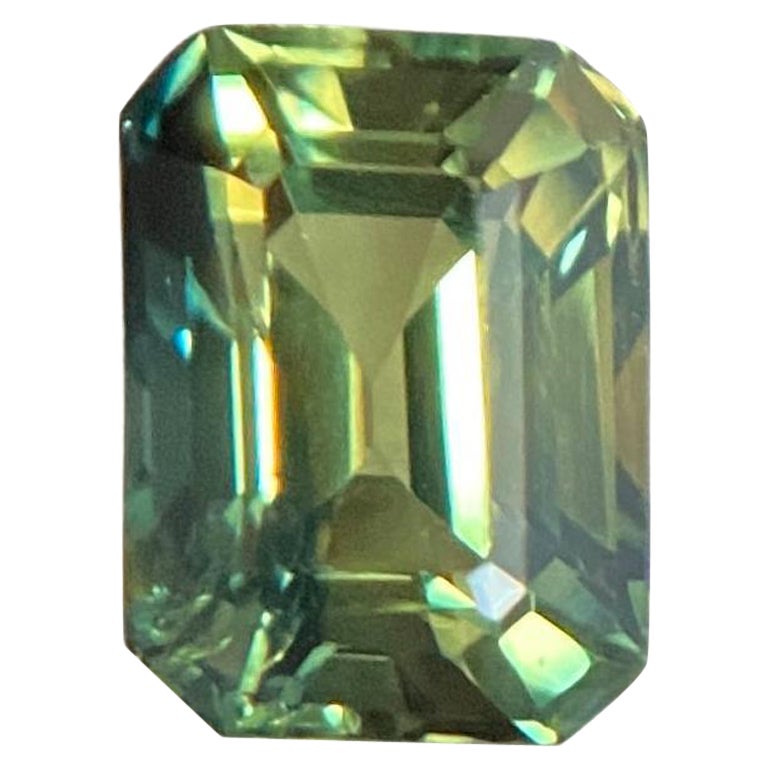 Saphir thaïlandais de 1,19 carat de couleur partielle, émeraude non traitée et bleue et jaune, certifiée GIA