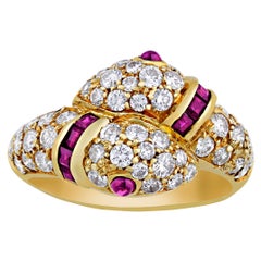 Ruby and Diamond Snake Ring by Cartier