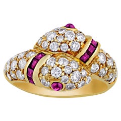 Bague serpent en rubis et diamants de Cartier