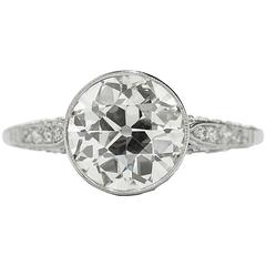 Edwardian 1.77 Carat Diamond Platinum Ring