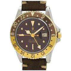 Rolex Yellow Gold Stainless Steel GMT-Master Automatic Wristwatch Ref 1675