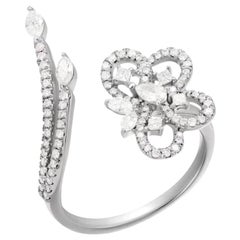 Stylish Diamond Flower Elegant Ring for Her 18 K Gold