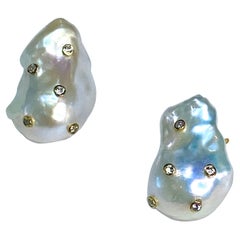 Large Baroque Edison Pearl Stud Earrings