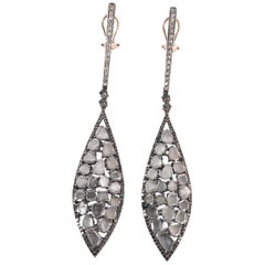 Diamond Slices with Pave Diamonds Earrings