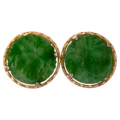 Jade-Ohrringe aus 18K, ca. 1950er Jahre