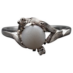 Retro GIA Certified Natural Clam Pearl Ring