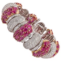 Used Ruby Diamond Gold Bracelet