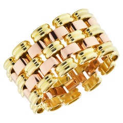 18 Karat Gold Two-Tone Retro Bracelet