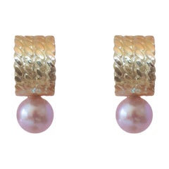 Reina 14K Recycled Yellow Gold Freshwater Pearl Earring by Mon Pilar