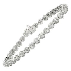 1.00 Carat Natural Diamond Bracelet G SI 14K White Gold