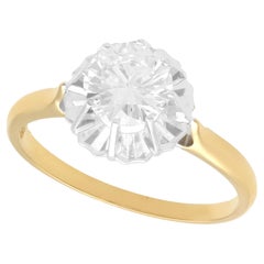 Bague solitaire ancienne en or jaune et diamant de 1,18 carat, vers 1930