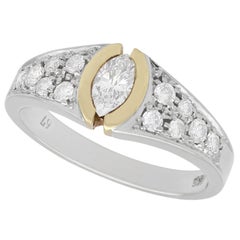 Vintage Diamond and 14k White Gold Dress Ring