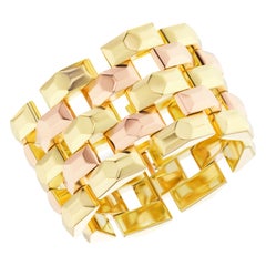 18 Karat Gold zweifarbiges Retro-Armband