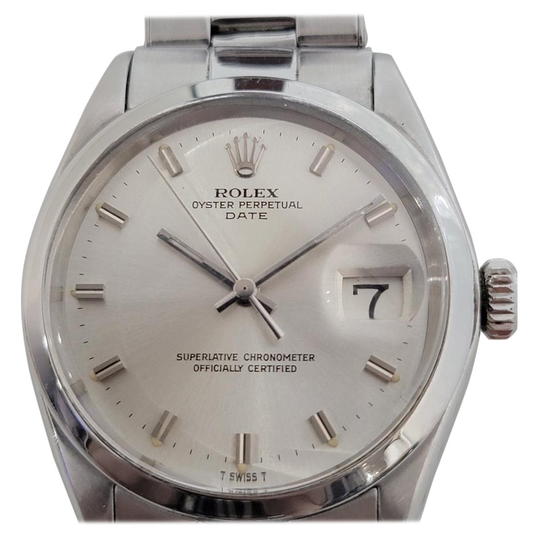 Mens Rolex Oyster Perpetual Date 1500 Automatic 1960s Vintage Swiss RJC136