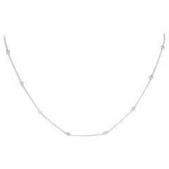 .45ctw Round Brilliant Diamond Necklace, 14k Gold Diamond Cut Cable
