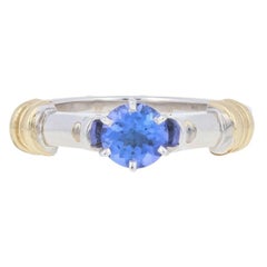 .75ct Round Cut Tanzanite Ring, 14k White Gold Solitaire Engagement