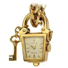 Rolex Yellow Gold Precision Lantern Watch Charm Bracelet Ref 9076 