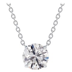 Exceptional GIA Certified 3 Carat Round Brilliant Cut Diamond Pendant Necklace