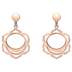 Handcrafted Drop Earrings with the Svadhistana Sex Chakra in 14Kt Gold 