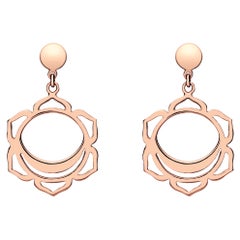 Orecchini pendenti fatti a mano con il chakra del sesso Svadhistana in oro 14Kt