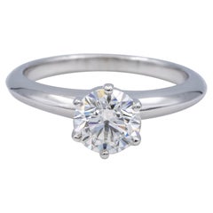 Vintage Tiffany & Co. Platinum Solitaire Round Diamond 1.15ct I VVS2 Engagement Ring