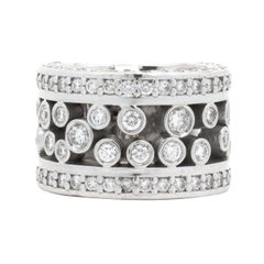 18 Karat White Gold Diamond Bubble Cigar Band