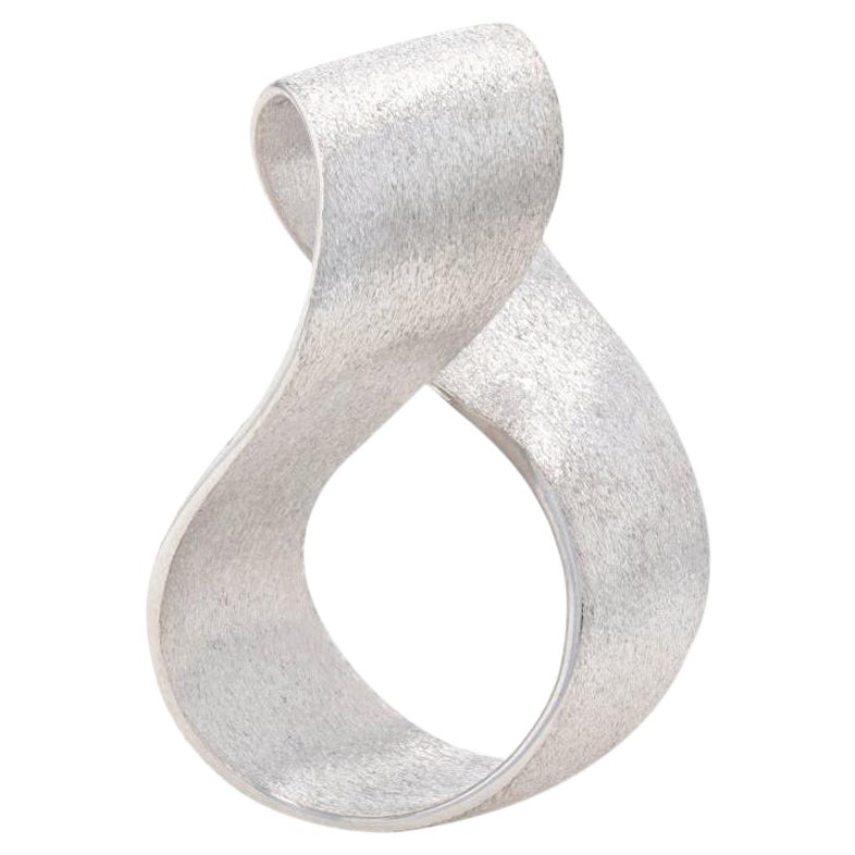 New Bastian Inverun Twist Pendant, Sterling Silver Contemporary For Sale