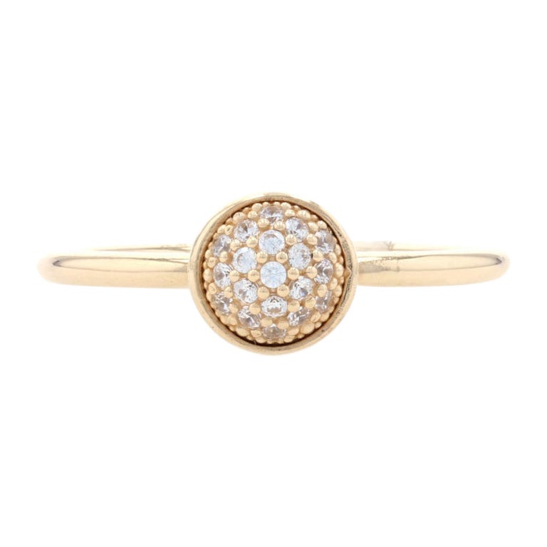 New Authentic Pandora Dazzling Droplet Ring, 14k Gold Clear 150187CZ For  Sale at 1stDibs