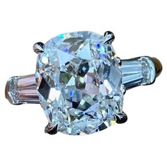 GIA 2 Carat Old Mine Cushion Cut Diamond Ring VVS2 Clarity D Color
