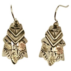 Pair of Victorian Silver Aesthetic Movement Earrings, Dated Circa 1880