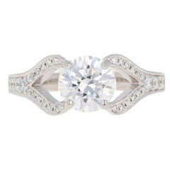 New Semi-Mount Ring, Platinum Engagement Diamonds Round Brilliant .38ctw