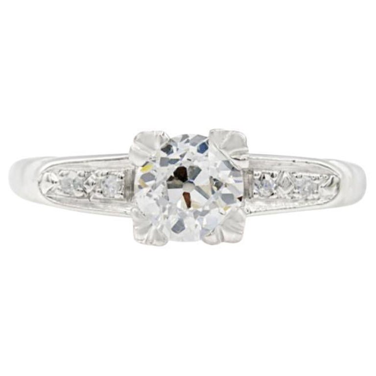 Mid-Century GIA Certified 0.70 Ct. Diamond Engagement Ring J VS1 in Platinum