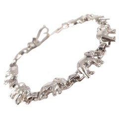 14ct White Gold Elephant Bracelet