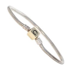 New Chamilia Gold Snap Bracelet Silver & 14k Yellow Gold Snake Chain