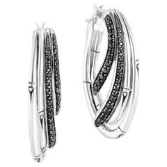 John Hardy Sterling Silver Bamboo Hoop Earring EBS500674BLS