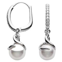Mikimoto Twist Earring with Akoya Pearls & Diamonds MEA10016ADXW