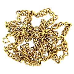 Gorgeous Antique Knot 14K Yellow Gold Chain
