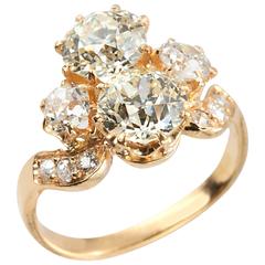 Victorian Diamond Gold Toi Et Moi Ring 12