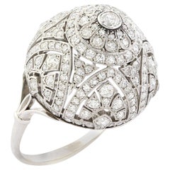 Platinum & Diamond Openwork Cocktail Ring