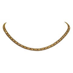 14 Karat Yellow Gold QVC Imperial Gold Beaded Mirror Bar Link Necklace