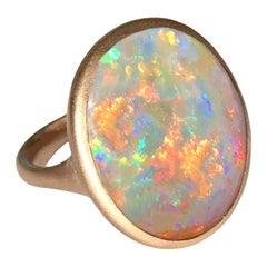Dalben Magnificent Australian Opal Rose Gold Ring