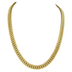 Giovanni Marchisio 18K Gold Long Textured 3D Link Chain Statement Necklace
