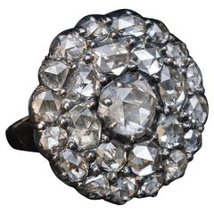 19th Century Antique Rose Cut Diamond Cluster Ring