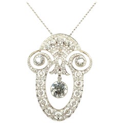 Gorgeous Edwardian Diamond Necklace in Platinum 950