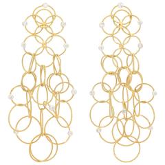 Stunning Diamond Gold Multi Hoop Earrings