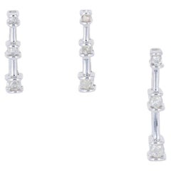 .25ctw Round Brilliant Diamond Earrings & Pendant Set, 10k White Gold Journey