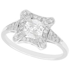 1.06 Carat Diamond and Platinum Cluster Engagement Ring