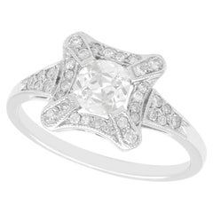 1.06 Carat Diamond and Platinum Cluster Engagement Ring